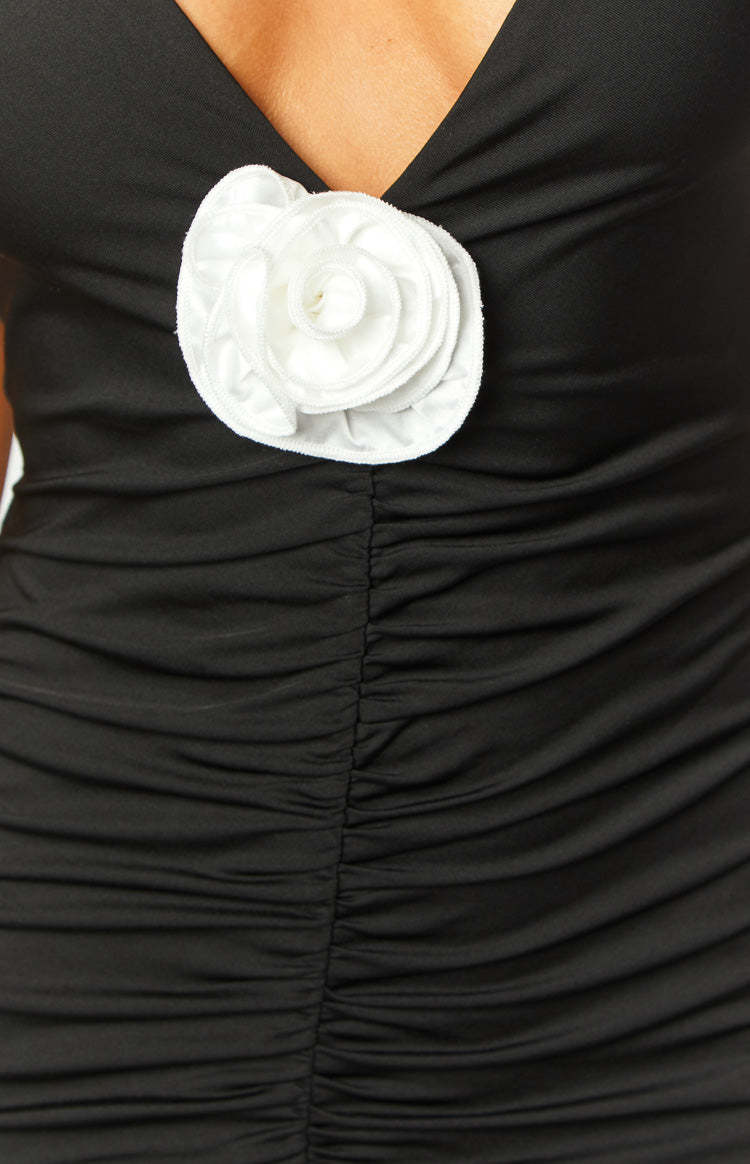 Harlow Black V-Neck Maxi Dress-Vavasi.All Rights Reserved.