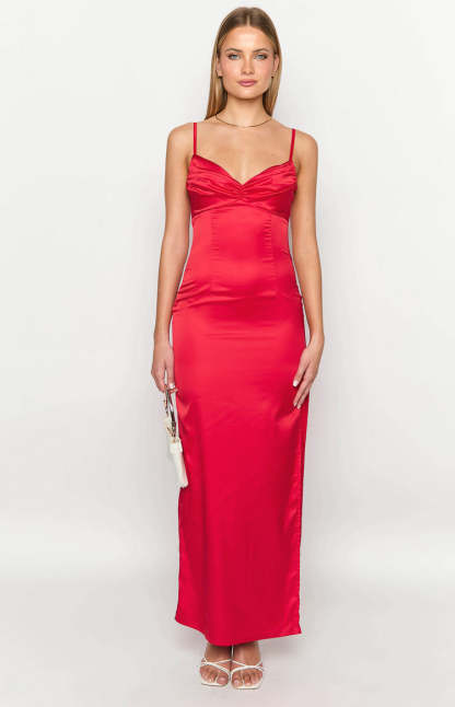 Honey Red Maxi Dress-Vavasi.All Rights Reserved.