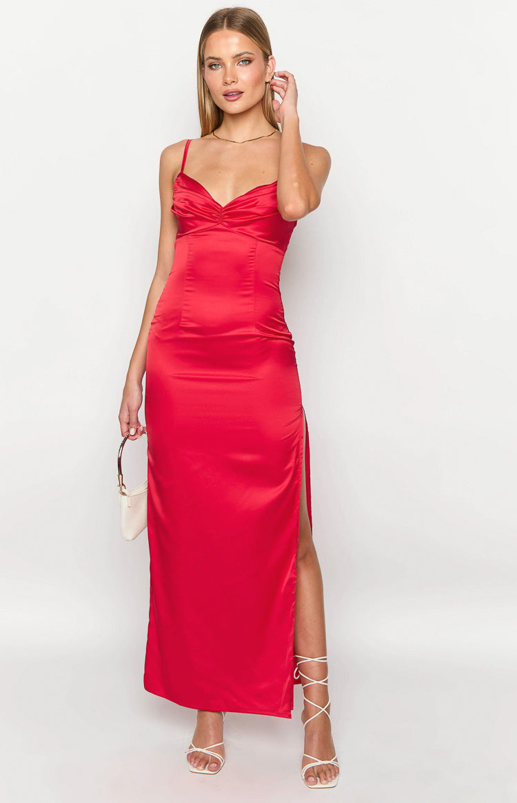 Honey Red Maxi Dress-Vavasi.All Rights Reserved.