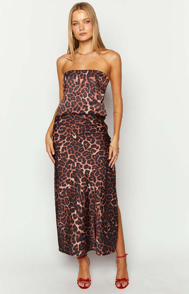 Ibiza Leopard Print Strapless Top-Vavasi.All Rights Reserved.