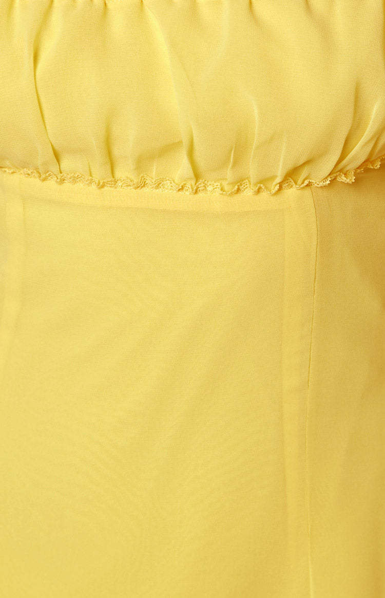 Isabel Yellow Mini Dress-Vavasi.All Rights Reserved.