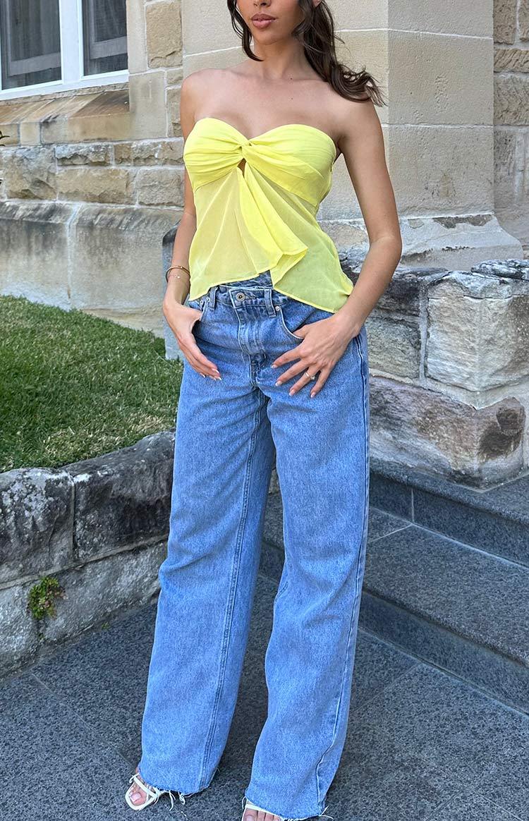 Jacqulin Yellow Strapless Top-Vavasi.All Rights Reserved.