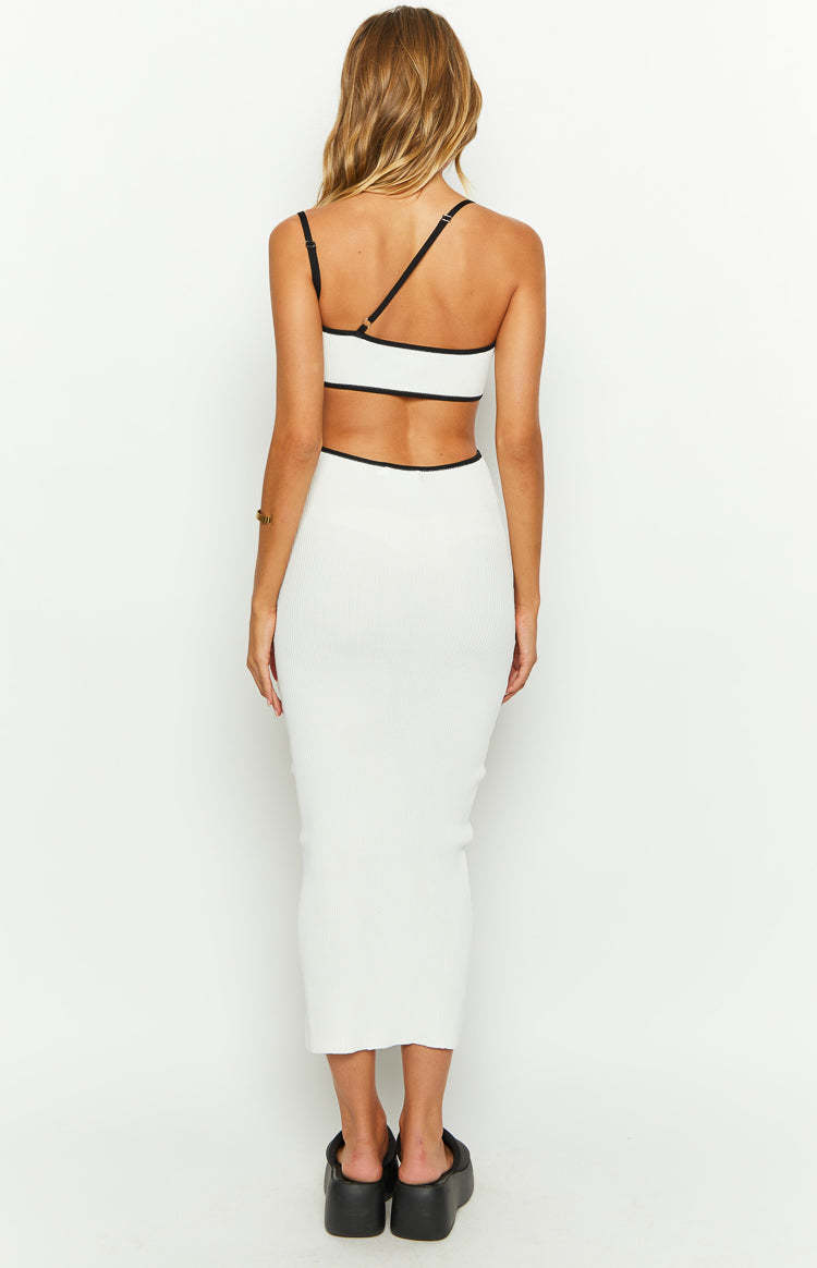 Jaelynn White Knit Maxi Dress-Vavasi.All Rights Reserved.