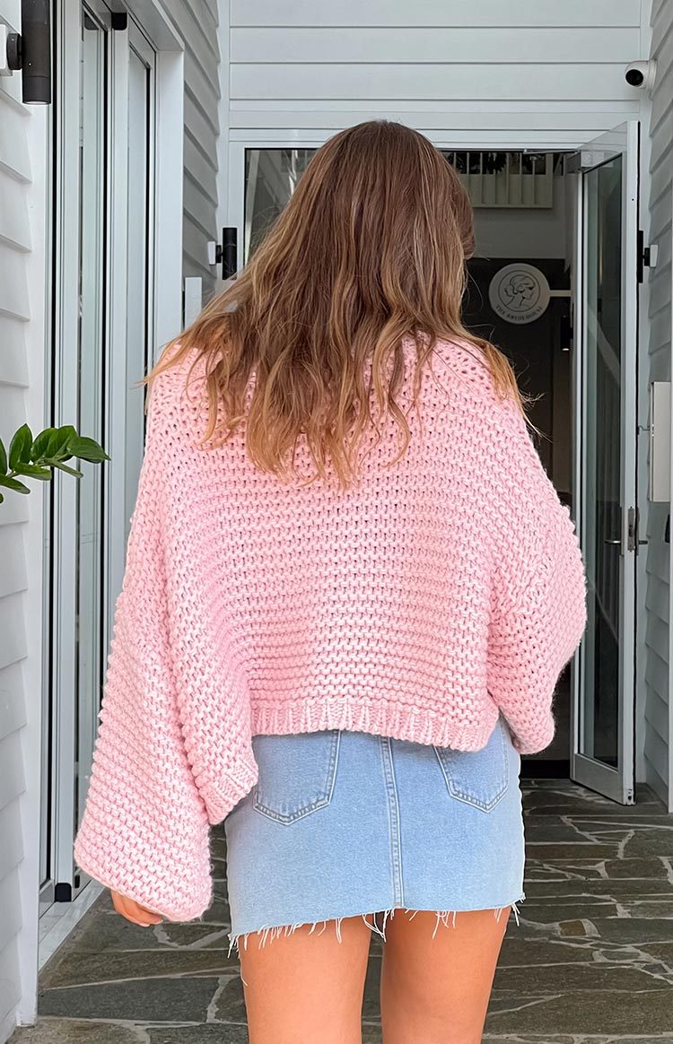 Jen Light Pink Knit Cardigan-Vavasi.All Rights Reserved.