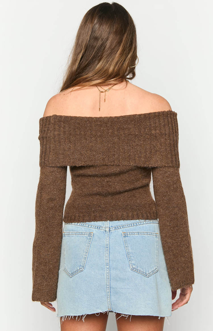 Joey Brown Off Shoulder Sweater-Vavasi.All Rights Reserved.