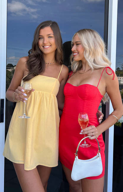 Lotus Love Affair Yellow Mini Dress-Vavasi.All Rights Reserved.