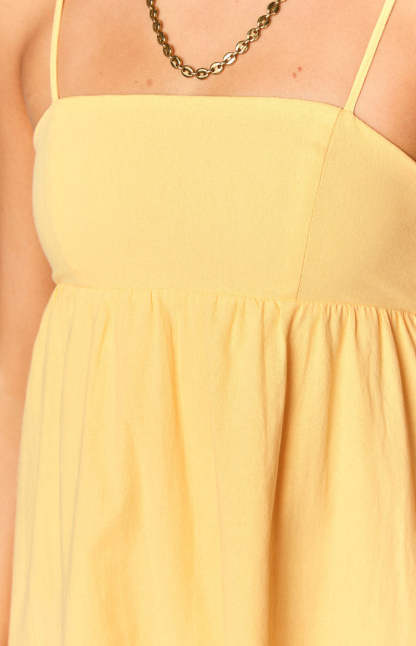Lotus Love Affair Yellow Mini Dress-Vavasi.All Rights Reserved.