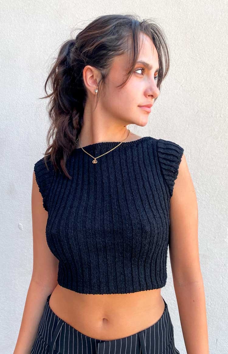 Lucinda Black Knit Top-Vavasi.All Rights Reserved.
