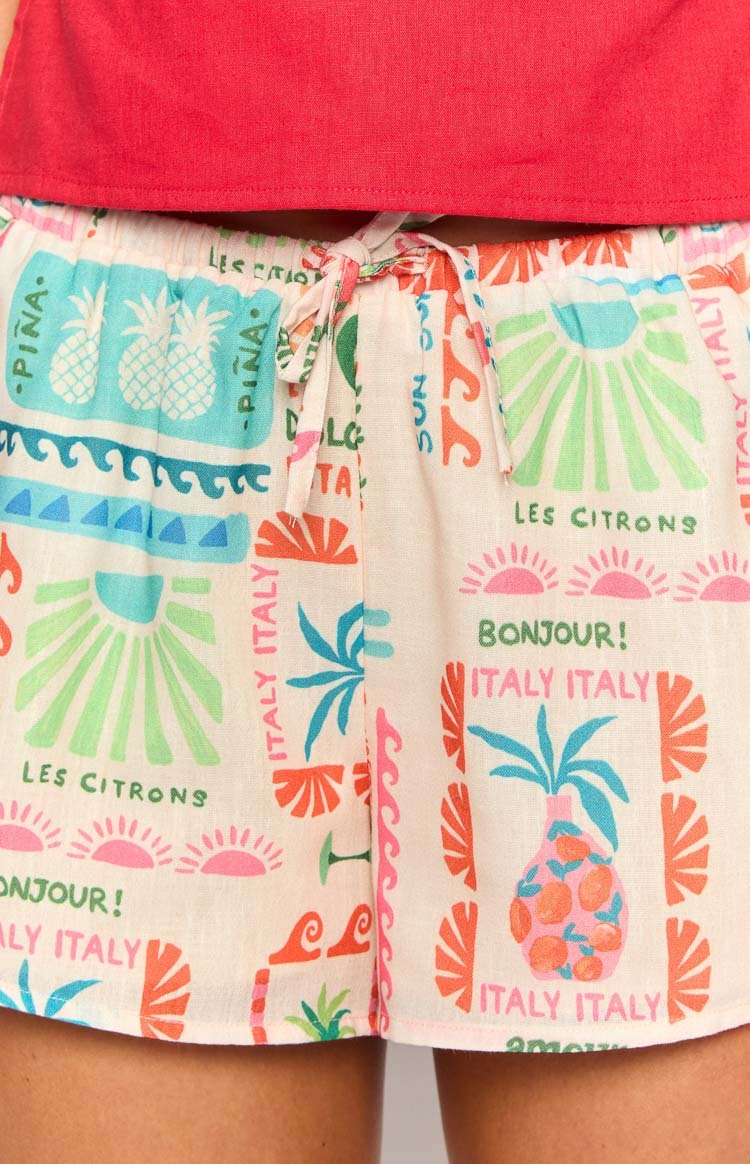 Ottie Dolce Vita Print Shorts-Vavasi.All Rights Reserved.