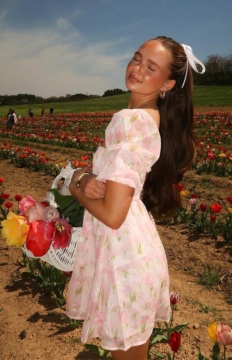 Rubi Pink Floral Babydoll Mini Dress-Vavasi.All Rights Reserved.