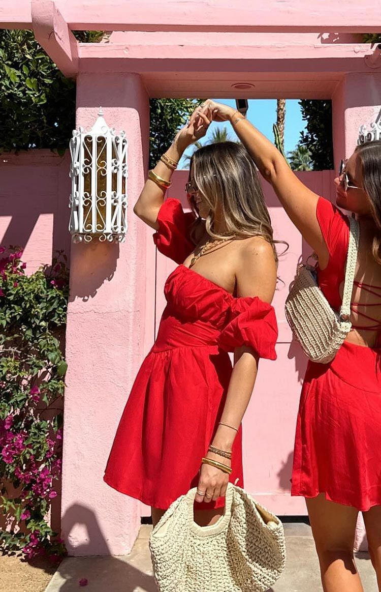 Love Lost Off The Shoulder Red Mini Dress-Vavasi.All Rights Reserved.