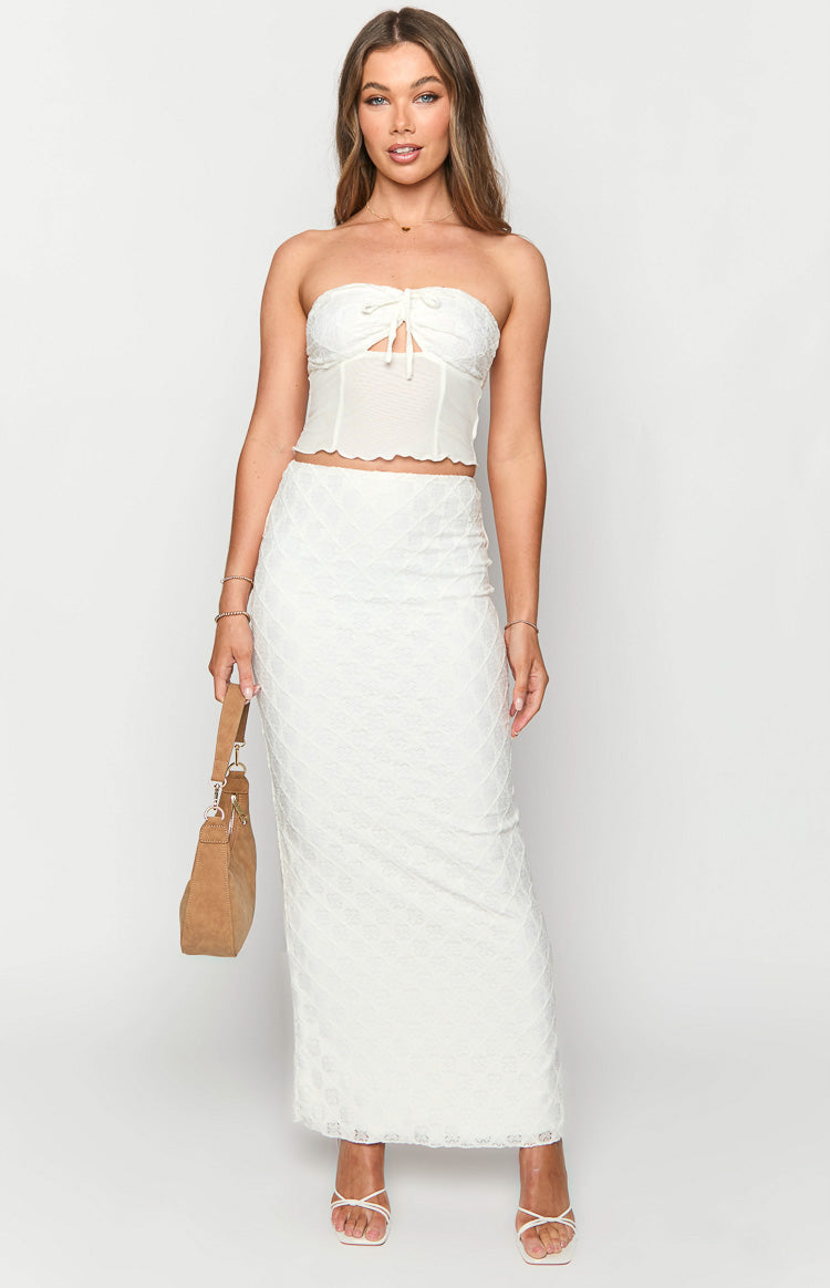 Rilee White Maxi Skirt-Vavasi.All Rights Reserved.