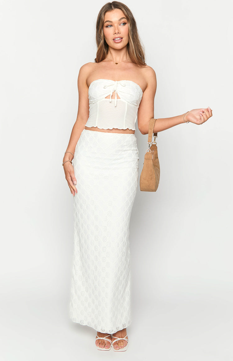 Rilee White Maxi Skirt-Vavasi.All Rights Reserved.