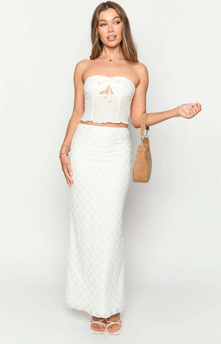 Rilee White Maxi Skirt-Vavasi.All Rights Reserved.