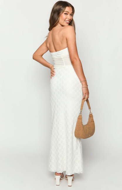 Rilee White Maxi Skirt-Vavasi.All Rights Reserved.