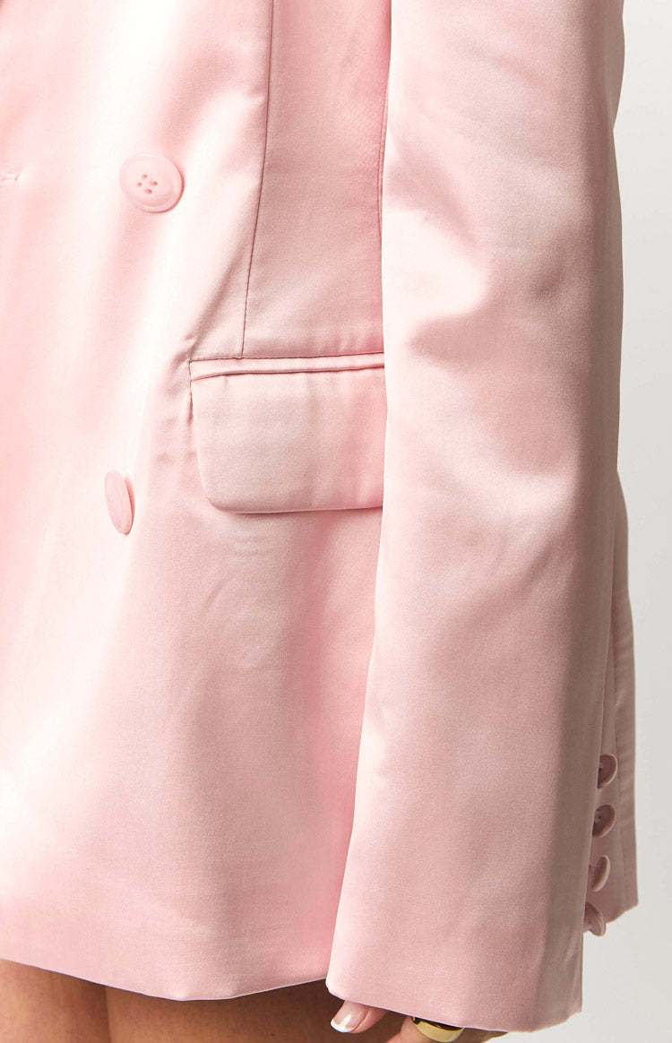 Rose Pink Satin Blazer-Vavasi.All Rights Reserved.