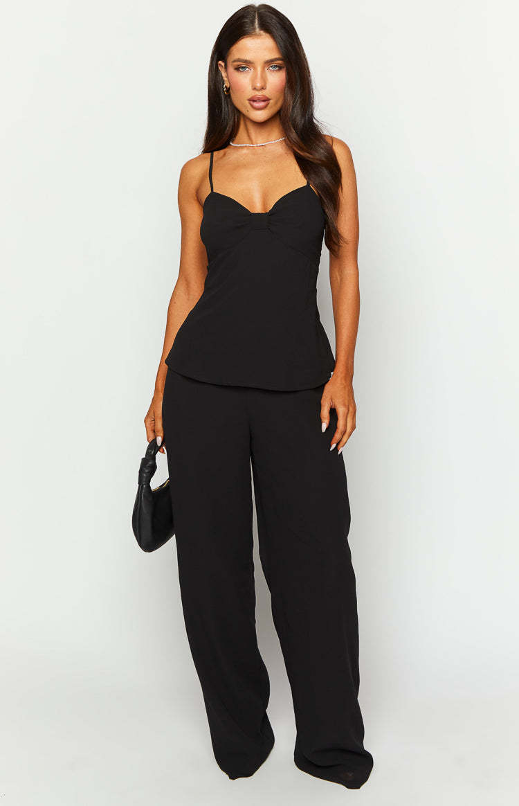 Rune Black Chiffon Jumpsuit-Vavasi.All Rights Reserved.