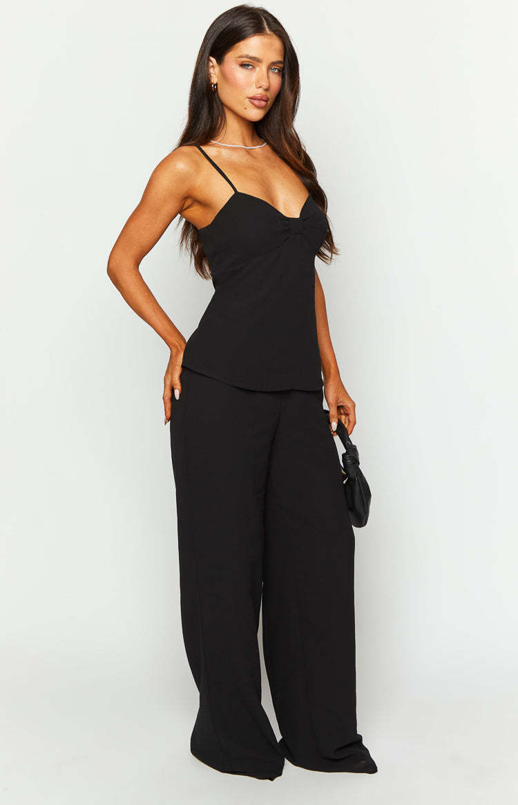 Rune Black Chiffon Jumpsuit-Vavasi.All Rights Reserved.
