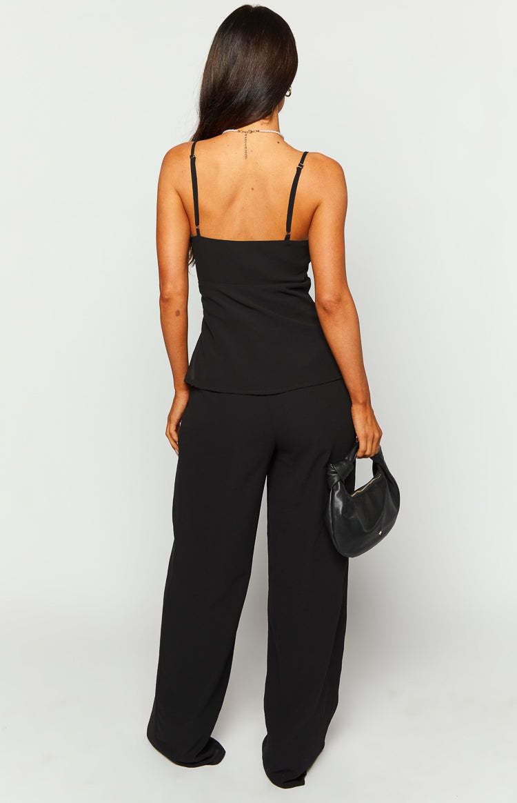 Rune Black Chiffon Jumpsuit-Vavasi.All Rights Reserved.
