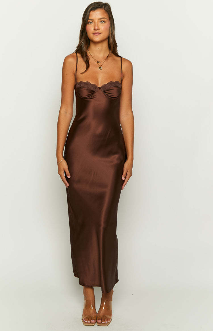 Scarlette Brown Maxi Dress-Vavasi.All Rights Reserved.