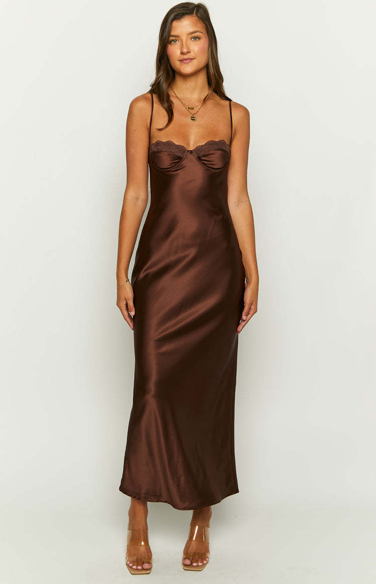Scarlette Brown Maxi Dress-Vavasi.All Rights Reserved.