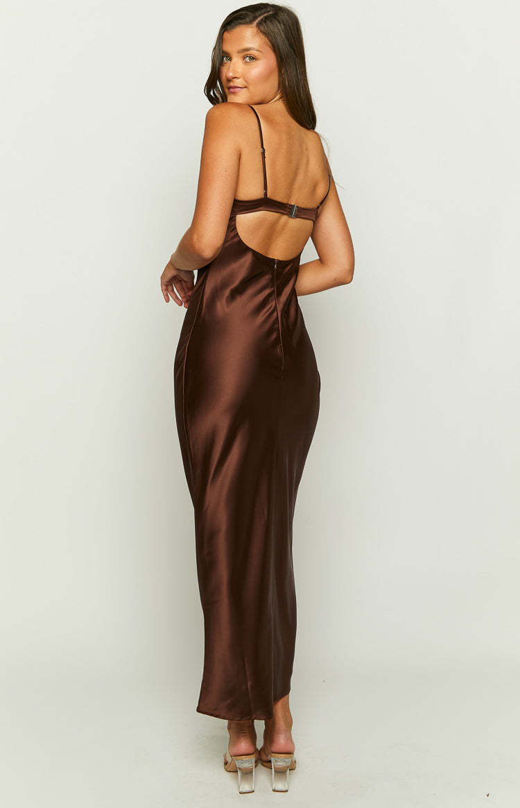 Scarlette Brown Maxi Dress-Vavasi.All Rights Reserved.