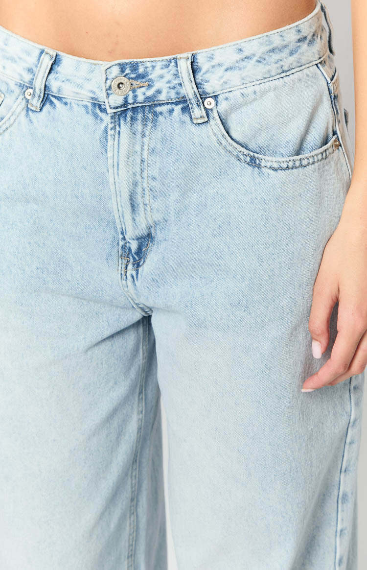 She's Yours Vintage Blue Denim Wide Leg Boyfriend Jeans-Vavasi.All Rights Reserved.