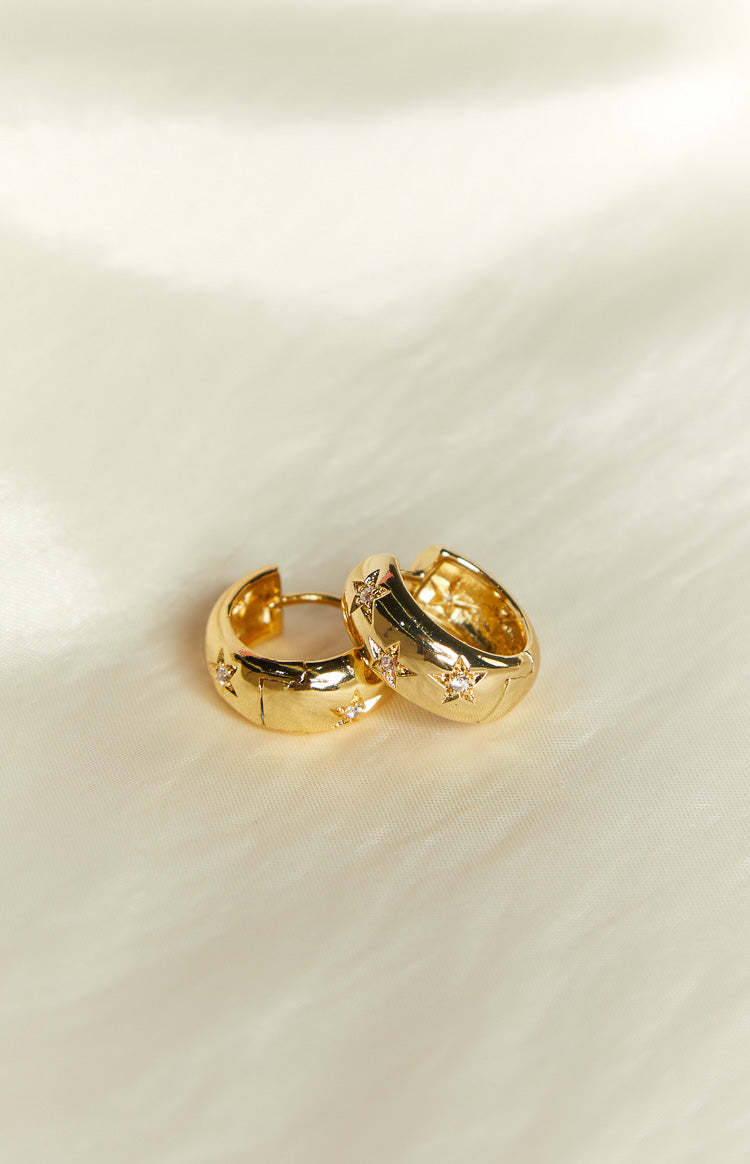 Stardust Gold Hoop Earrings-Vavasi.All Rights Reserved.