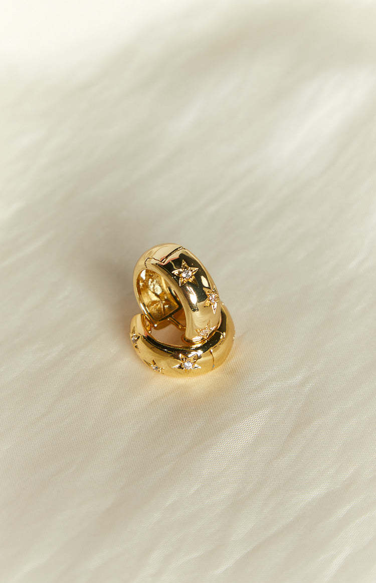 Stardust Gold Hoop Earrings-Vavasi.All Rights Reserved.
