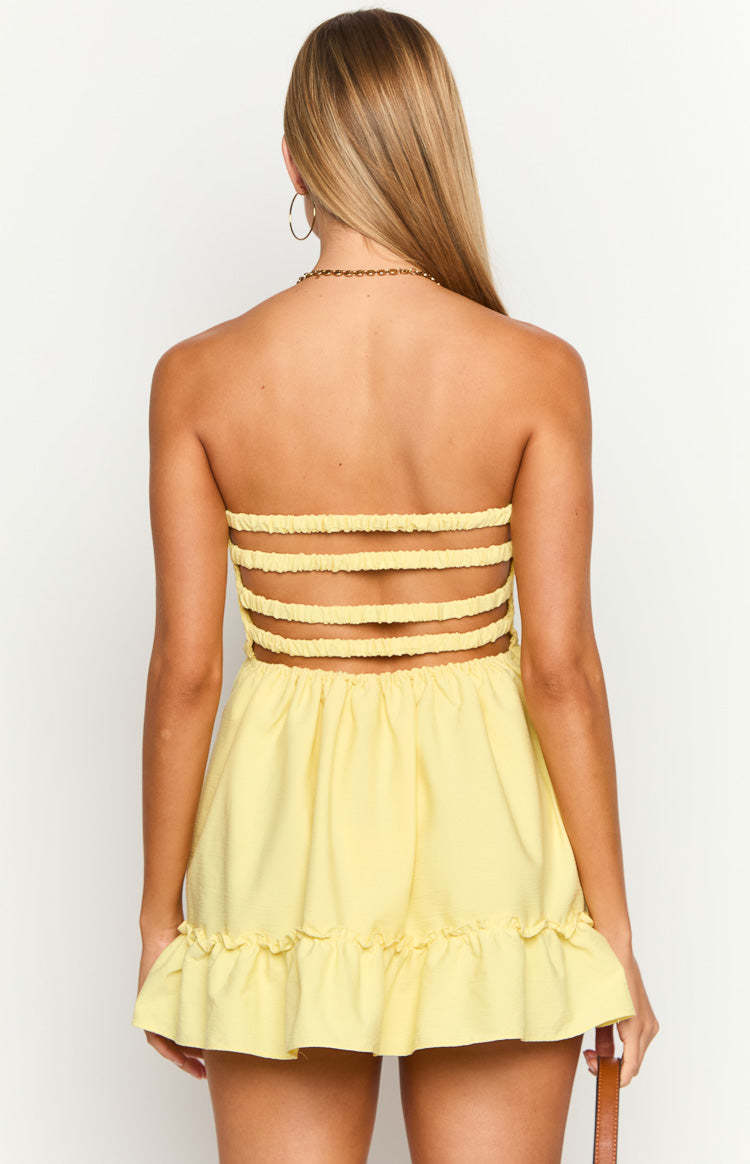 Sundazed Yellow Strap Back Dress-Vavasi.All Rights Reserved.