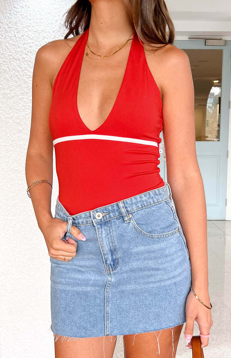 Tamika Red Bodysuit-Vavasi.All Rights Reserved.