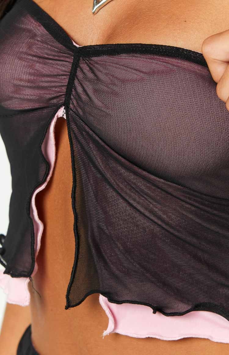 Taytum Black Mesh Tube Top-Vavasi.All Rights Reserved.