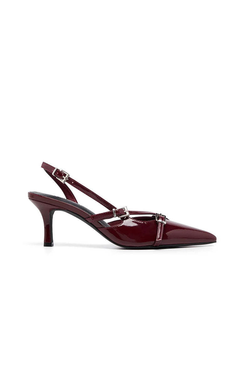 Therapy Juicy Red Patent Slingback Heels-Vavasi.All Rights Reserved.