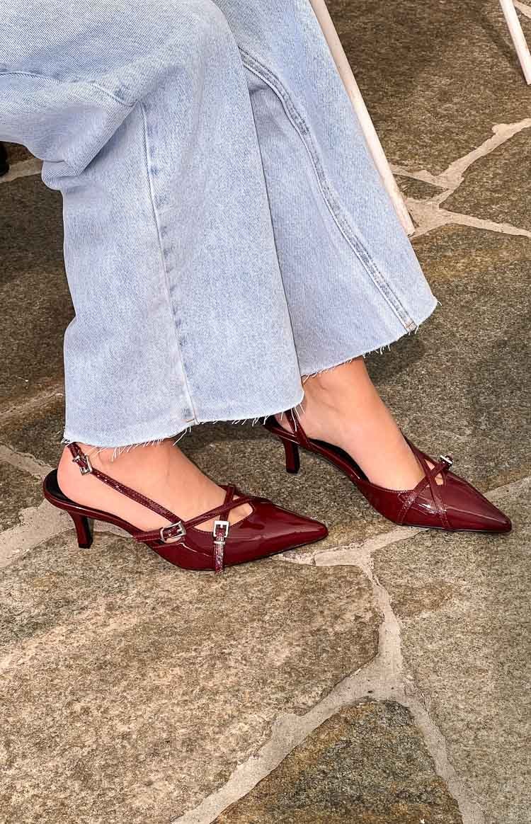 Therapy Juicy Red Patent Slingback Heels-Vavasi.All Rights Reserved.