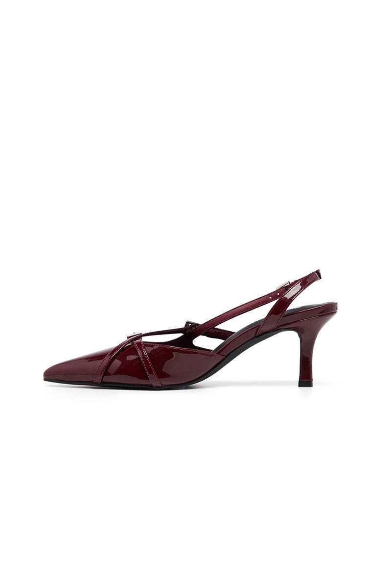 Therapy Juicy Red Patent Slingback Heels-Vavasi.All Rights Reserved.