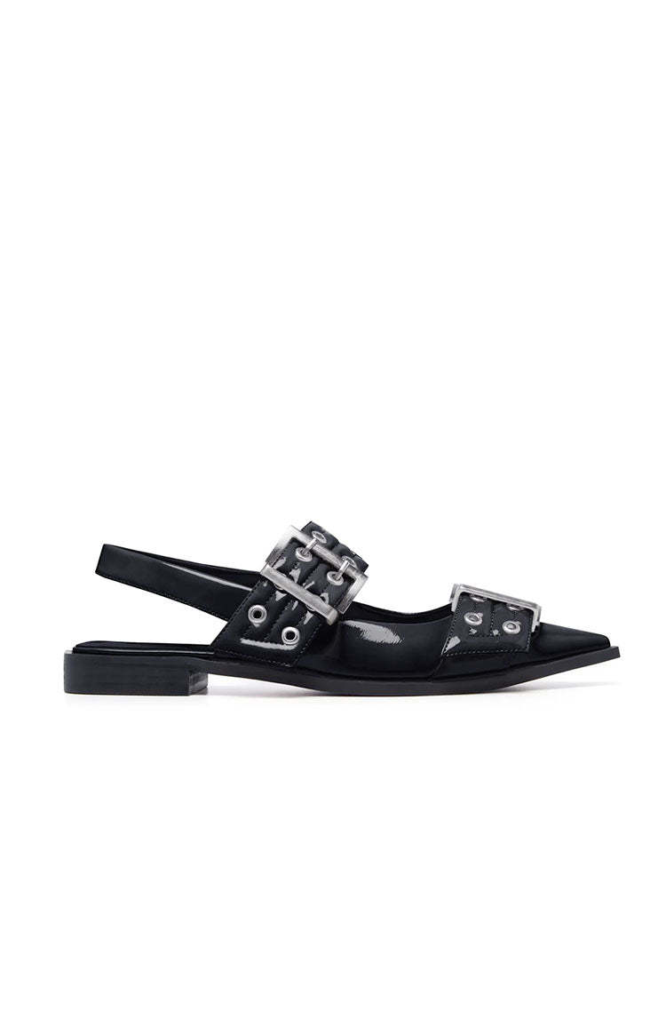 Therapy Matilda Black Patent Pointed Flats-Vavasi.All Rights Reserved.