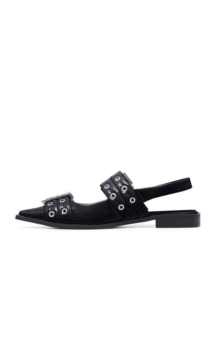 Therapy Matilda Black Patent Pointed Flats-Vavasi.All Rights Reserved.