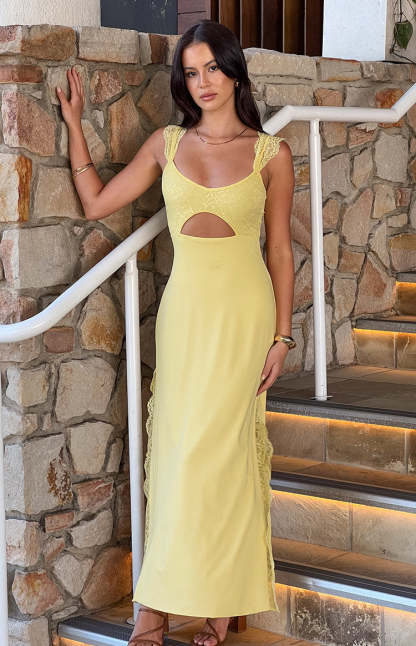 Tiana Yellow Lace Maxi Dress-Vavasi.All Rights Reserved.