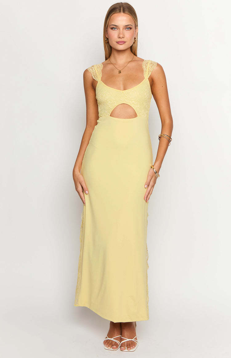 Tiana Yellow Lace Maxi Dress-Vavasi.All Rights Reserved.