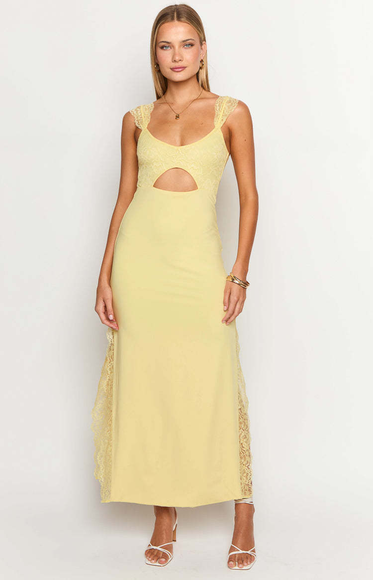 Tiana Yellow Lace Maxi Dress-Vavasi.All Rights Reserved.