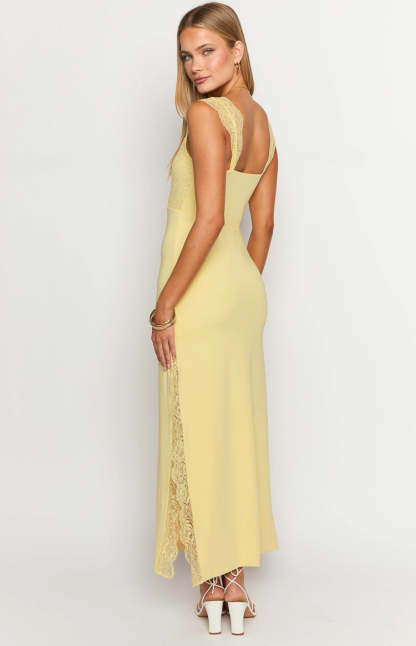 Tiana Yellow Lace Maxi Dress-Vavasi.All Rights Reserved.