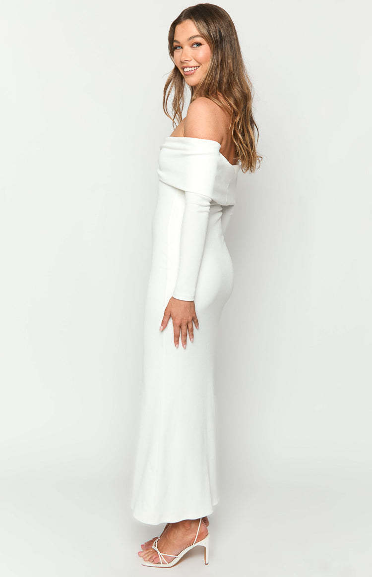 Tuesday White Long Sleeve Maxi Dress-Vavasi.All Rights Reserved.