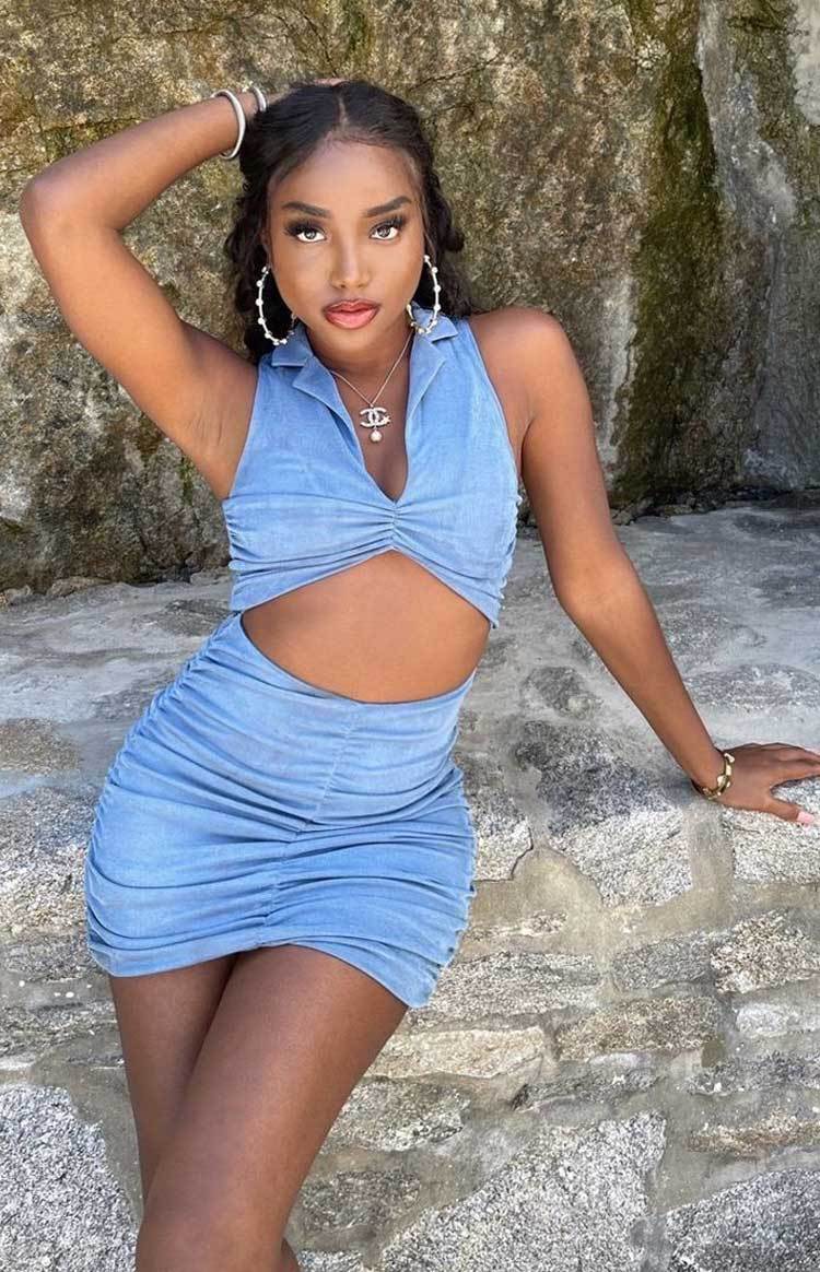Valmont Mini Dress Blue-Vavasi.All Rights Reserved.