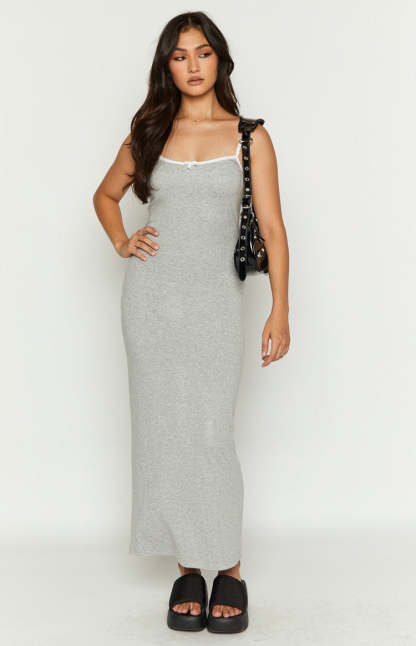 Veronica Grey Maxi Dress-Vavasi.All Rights Reserved.