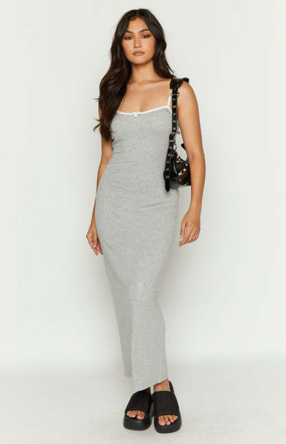 Veronica Grey Maxi Dress-Vavasi.All Rights Reserved.