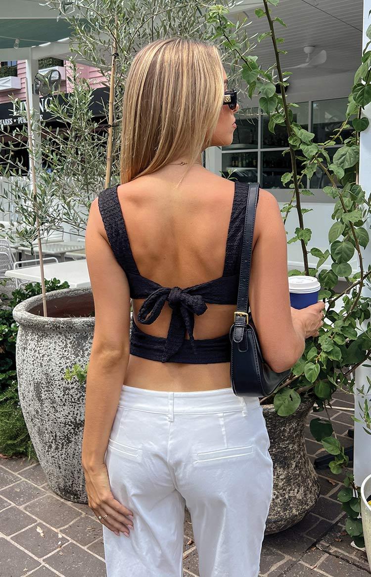 Vida Black Bow Top-Vavasi.All Rights Reserved.