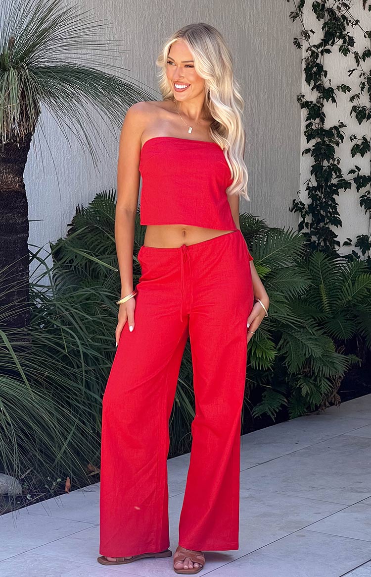 Vienna Red Pants-Vavasi.All Rights Reserved.