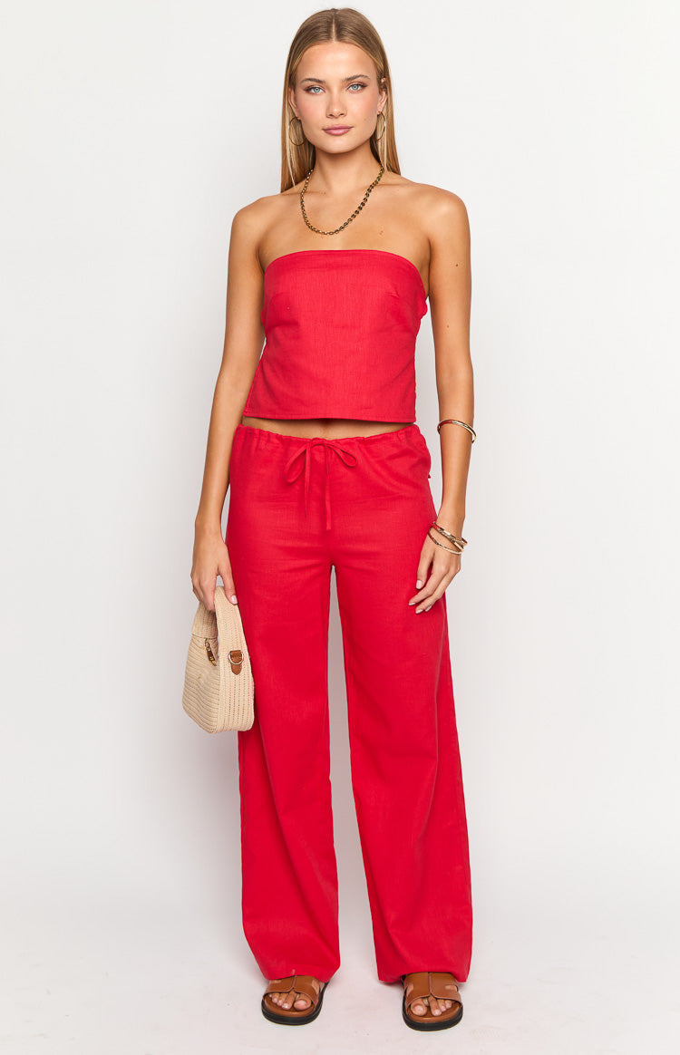 Vienna Red Pants-Vavasi.All Rights Reserved.