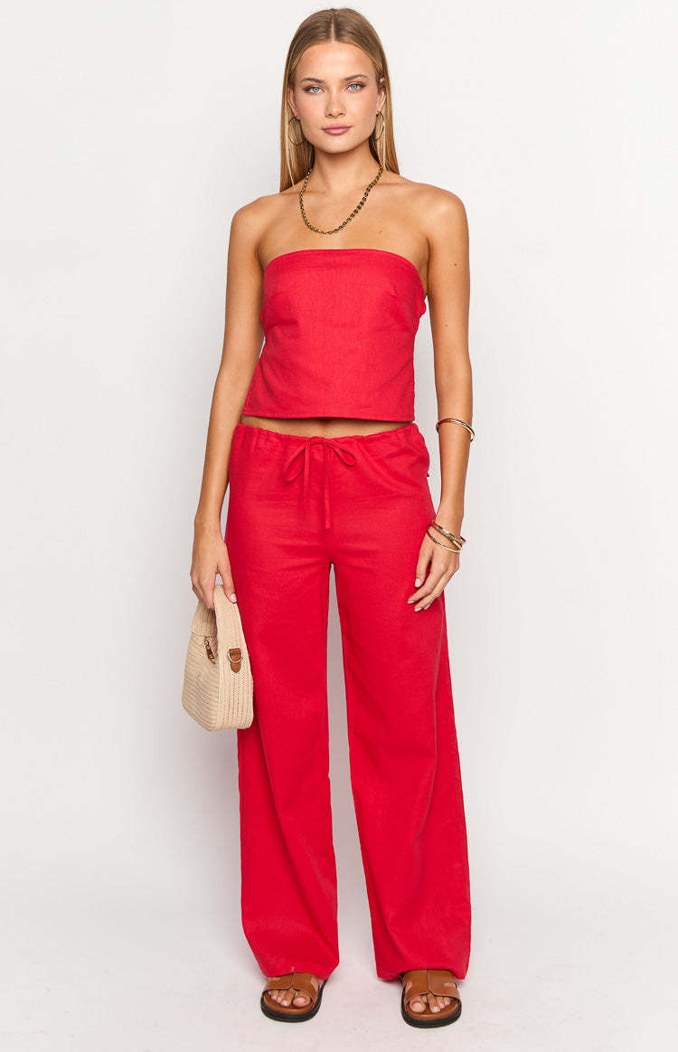 Vienna Red Pants-Vavasi.All Rights Reserved.