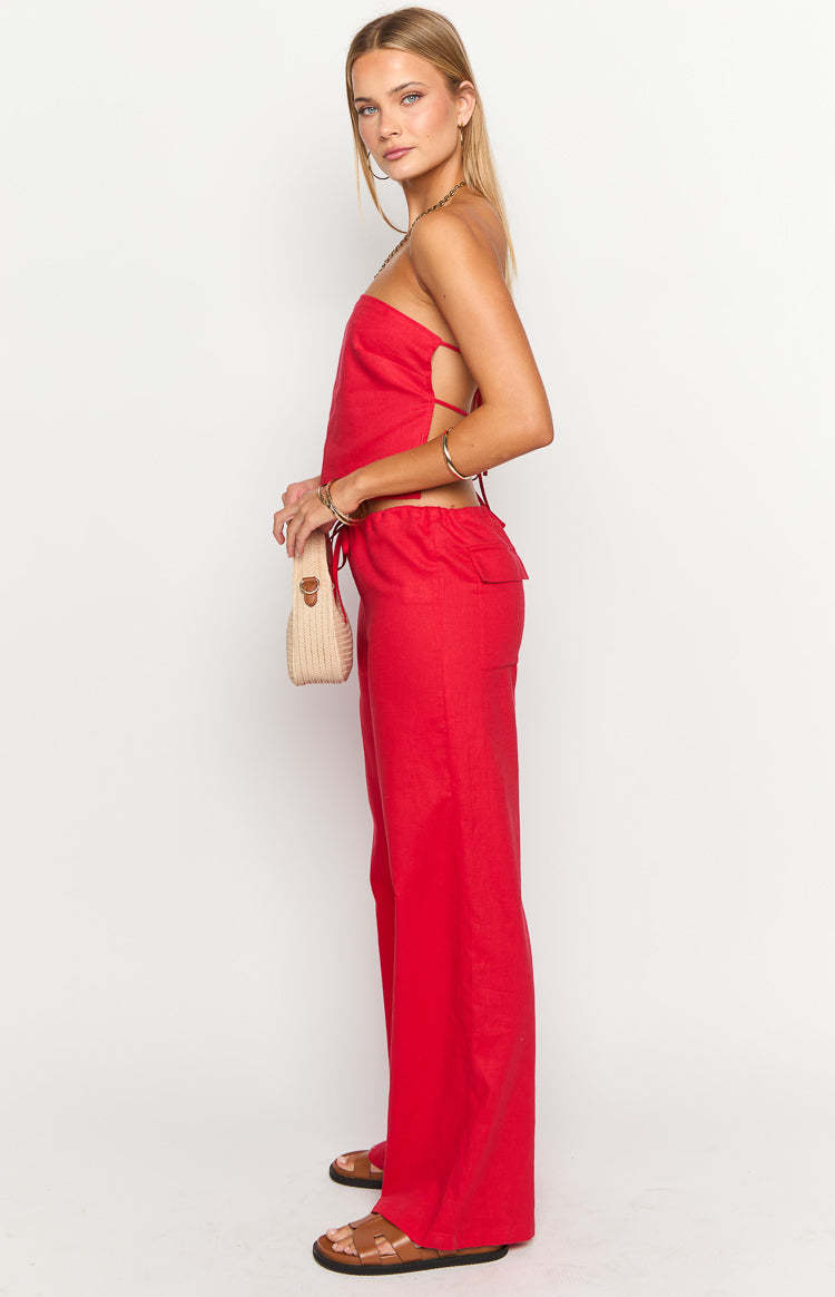 Vienna Red Pants-Vavasi.All Rights Reserved.